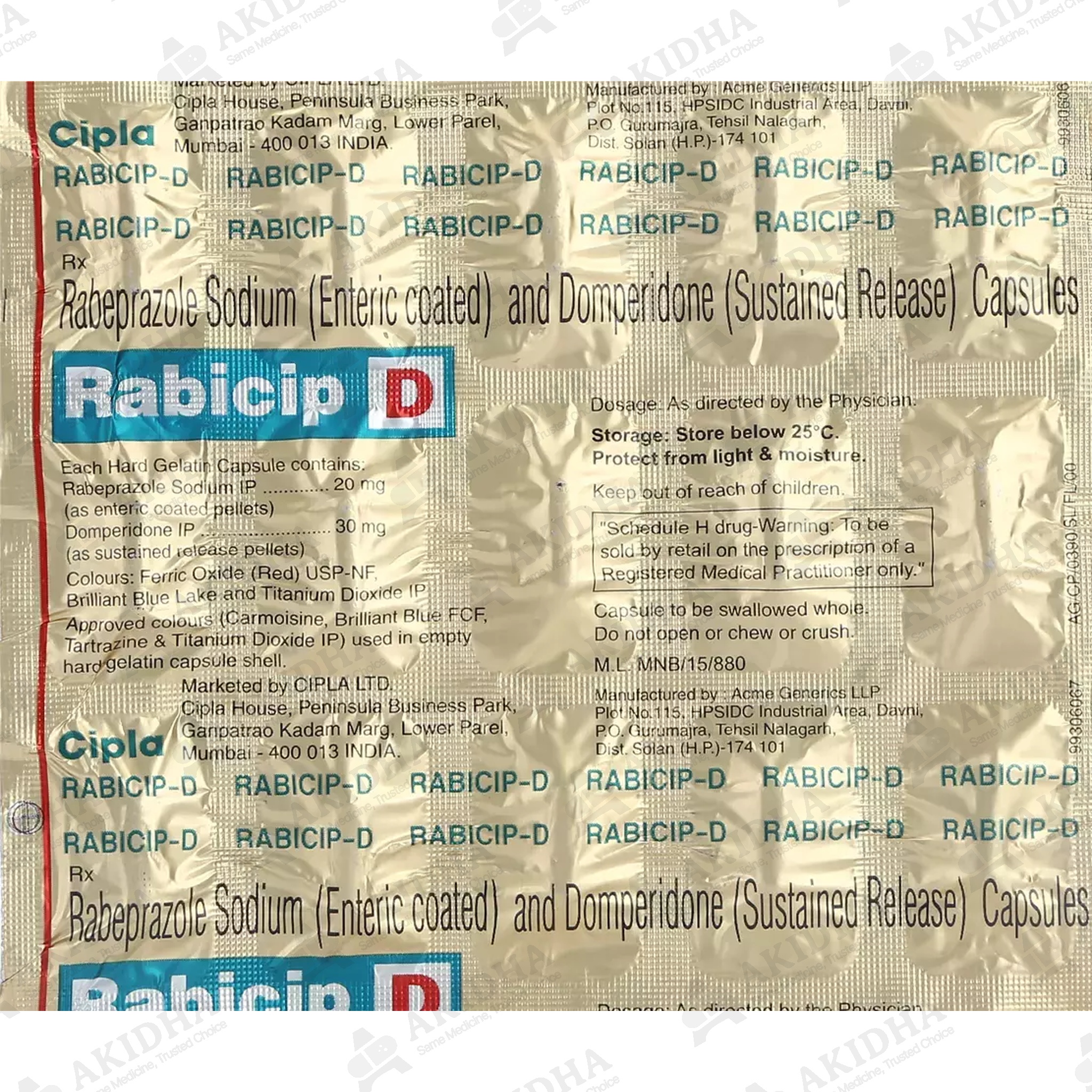 Rabicip D Capsule 15